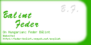 balint feder business card